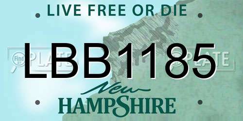 LBB1185 New Hampshire License Plate