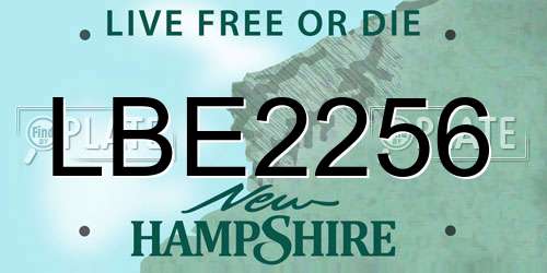 LBE2256 New Hampshire License Plate