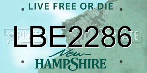 LBE2286 New Hampshire License Plate