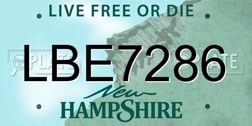 LBE7286 New Hampshire License Plate