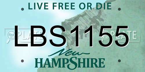 LBS1155 New Hampshire License Plate