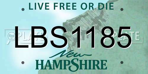 LBS1185 New Hampshire License Plate