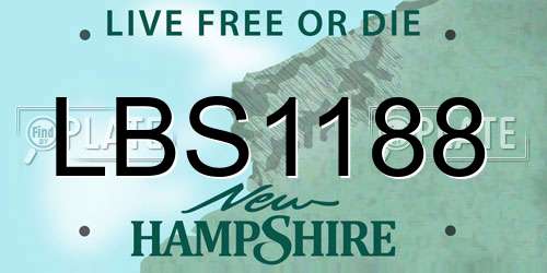 LBS1188 New Hampshire License Plate