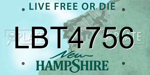 LBT4756 New Hampshire License Plate