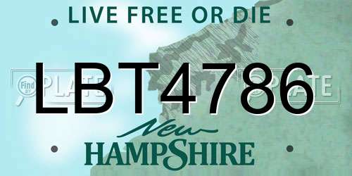 LBT4786 New Hampshire License Plate