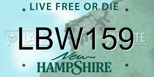 LBW159 New Hampshire License Plate