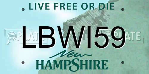 LBWI59 New Hampshire License Plate
