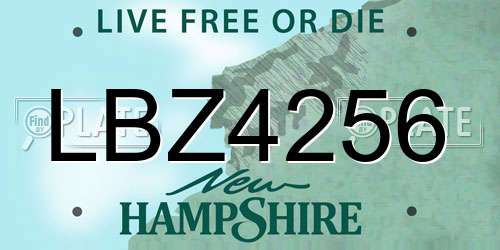 LBZ4256 New Hampshire License Plate