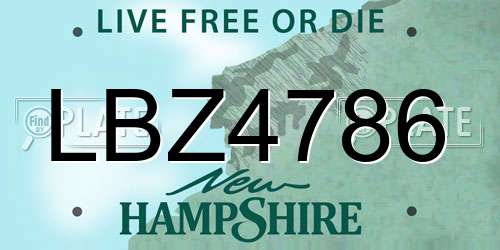 LBZ4786 New Hampshire License Plate