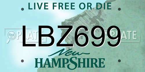 LBZ699 New Hampshire License Plate