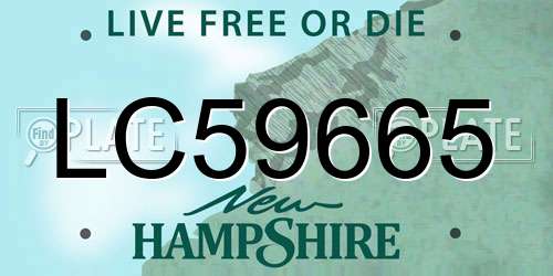 LC59665 New Hampshire License Plate