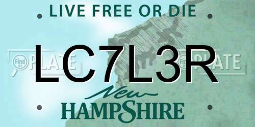 LC7L3R New Hampshire License Plate