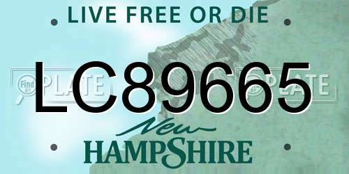 LC89665 New Hampshire License Plate