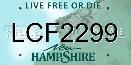 LCF2299 New Hampshire License Plate