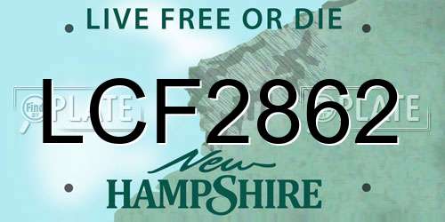 LCF2862 New Hampshire License Plate