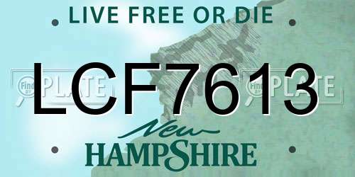 LCF7613 New Hampshire License Plate