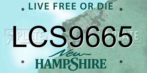 LCS9665 New Hampshire License Plate