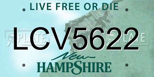 LCV5622 New Hampshire License Plate