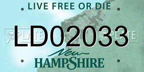 LD02033 New Hampshire License Plate