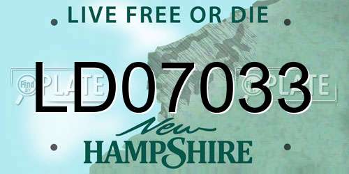 LD07033 New Hampshire License Plate