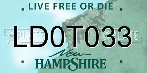 LD0T033 New Hampshire License Plate