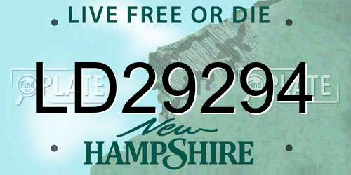 LD29294 New Hampshire License Plate