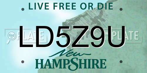 LD5Z9U New Hampshire License Plate