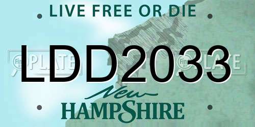 LDD2033 New Hampshire License Plate