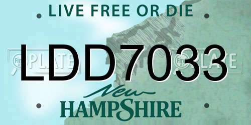 LDD7033 New Hampshire License Plate