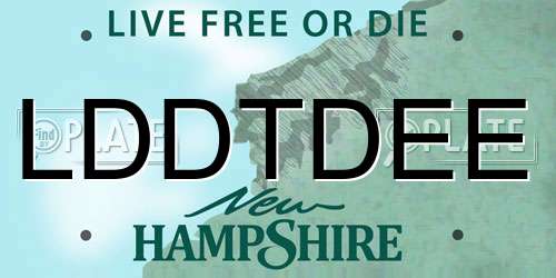 LDDTDEE New Hampshire License Plate