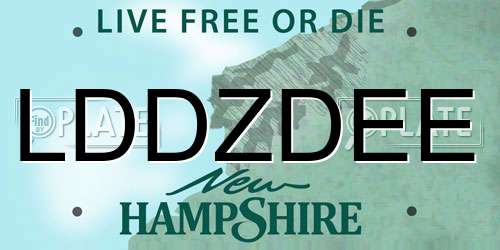 LDDZDEE New Hampshire License Plate