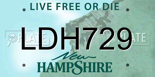 LDH729 New Hampshire License Plate