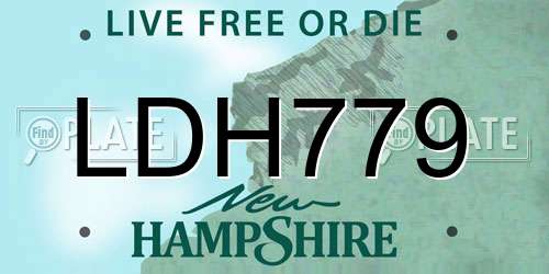 LDH779 New Hampshire License Plate