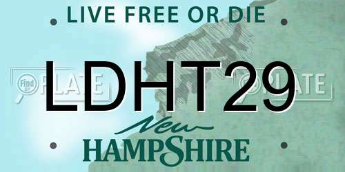 LDHT29 New Hampshire License Plate
