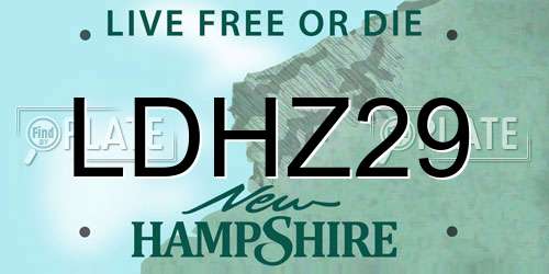 LDHZ29 New Hampshire License Plate