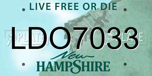LDO7033 New Hampshire License Plate