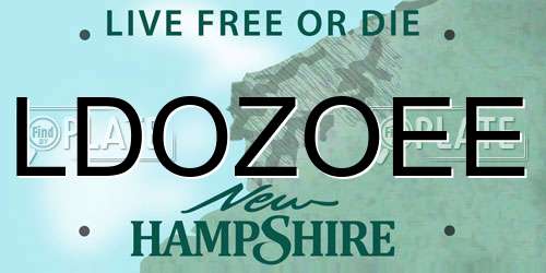 LDOZOEE New Hampshire License Plate