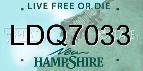 LDQ7033 New Hampshire License Plate