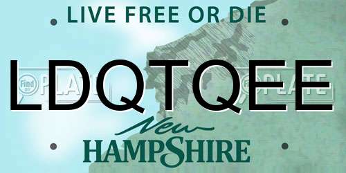 LDQTQEE New Hampshire License Plate
