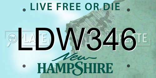 LDW346 New Hampshire License Plate