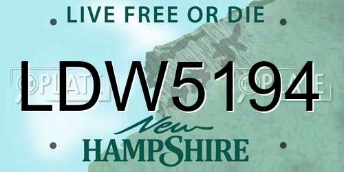 LDW5194 New Hampshire License Plate