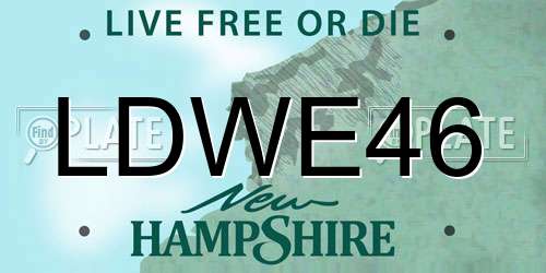 LDWE46 New Hampshire License Plate