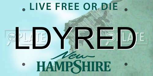 LDYRED New Hampshire License Plate