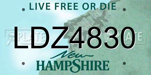 LDZ4830 New Hampshire License Plate