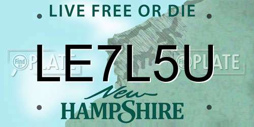 LE7L5U New Hampshire License Plate