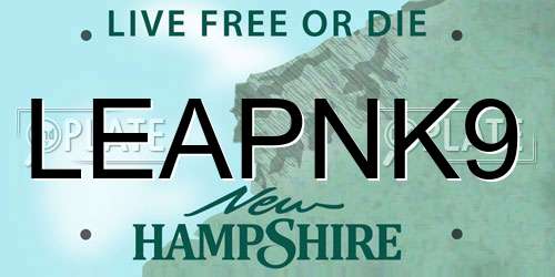 LEAPNK9 New Hampshire License Plate