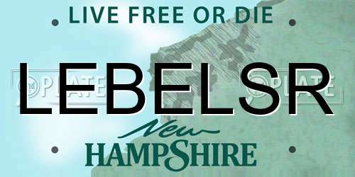LEBELSR New Hampshire License Plate