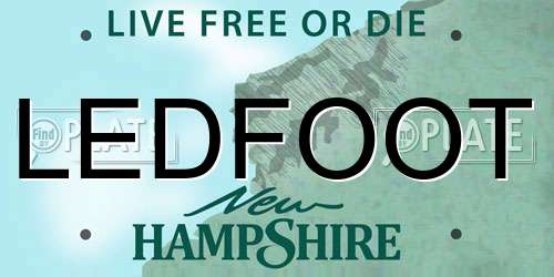 LEDFOOT New Hampshire License Plate