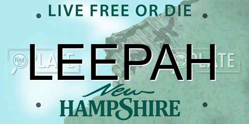 LEEPAH New Hampshire License Plate