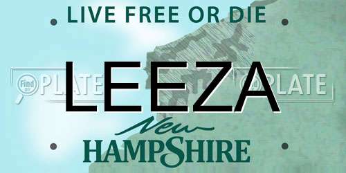 LEEZA New Hampshire License Plate